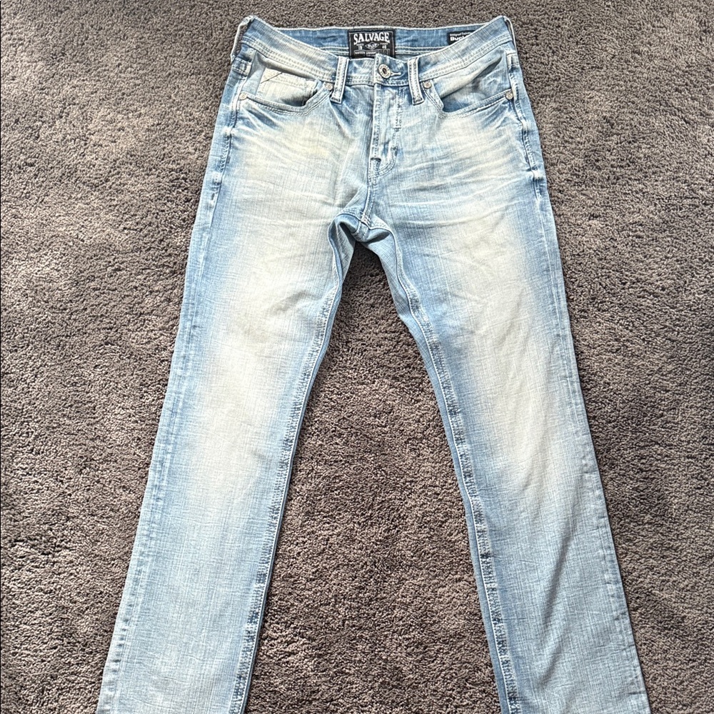 Salvage Men's Faded Blue Slim Jeans